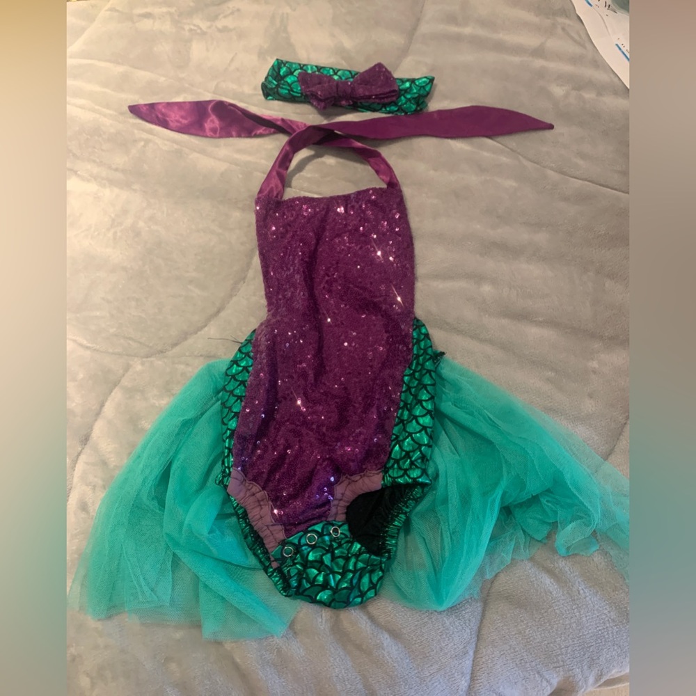 Mermaid custom with head band baby girl outfits
